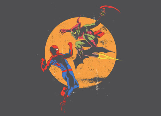 Spider-Man v. Green Goblin T-Shirt Design by Yannick Bouchard
