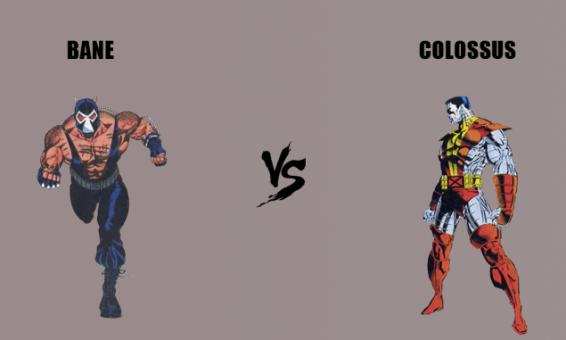 Comic book villain Bane vs. comic book hero Colossus