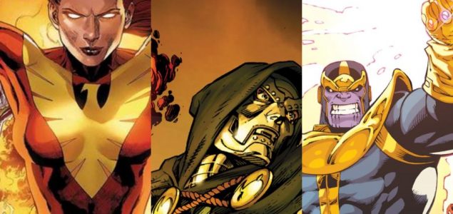 Hero image showing Dark Phoenix, Doctor Doom and Thanos. Image used in the "Most Powerful Marvel Characters" blog post.