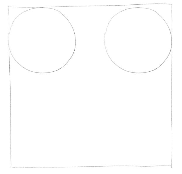 Illustration of a square with two circles in it. ​