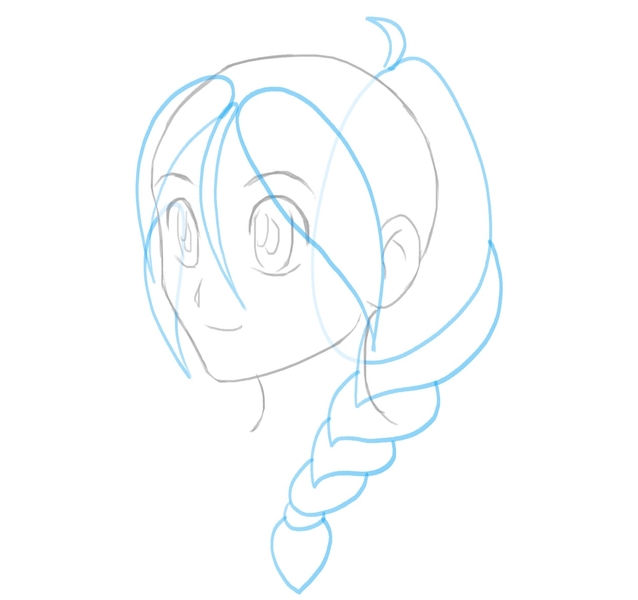 The finished braid outline.