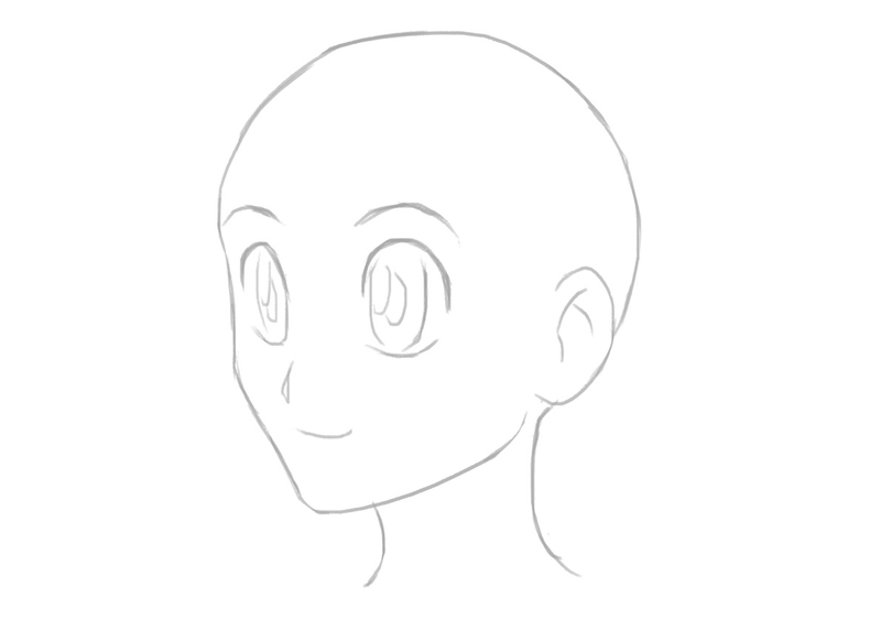 Illustrating an anime head is always the first step no matter the hairstyle you’re drawing.​