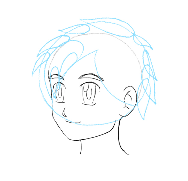 More strands added to the left part of the boy's head. ​