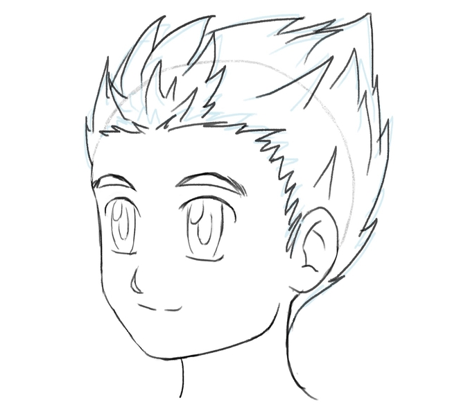 Pointy hair outline is finished. ​
