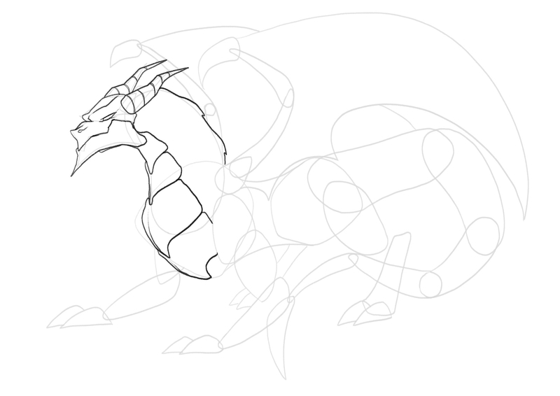 The contour of the dragon’s neck. 