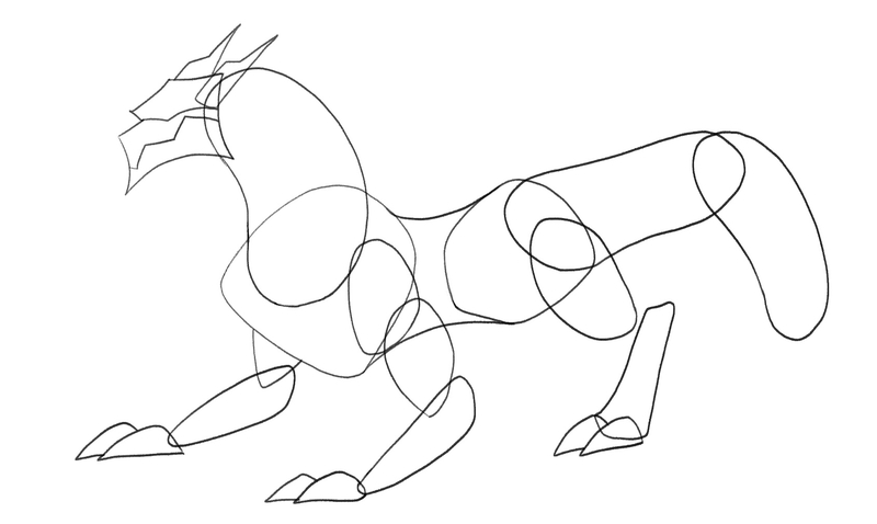 The second part of the dragon’s tail is attached to the first. 