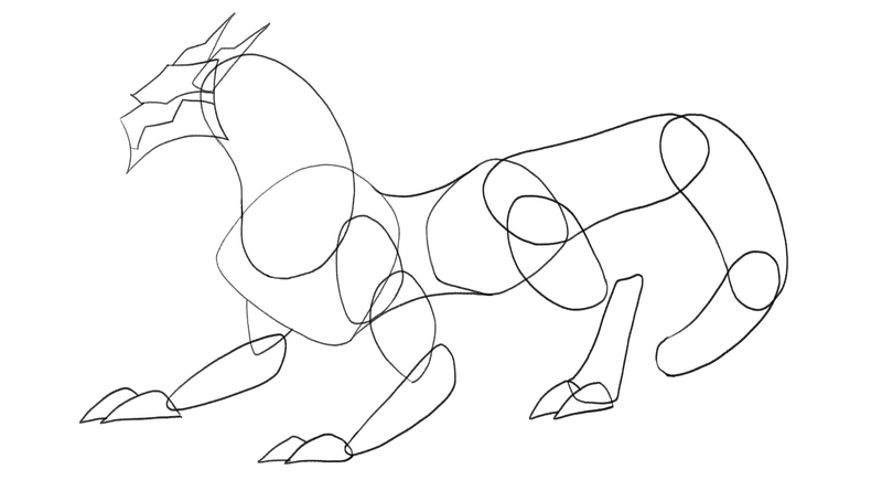 The third part of the dragon’s tail is attached to the second. 