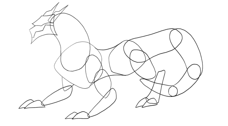 The fourth part of the dragon’s tail is attached to the third. 