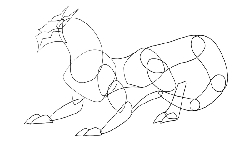 The fifth part of the dragon’s tail is attached to the fourth. 