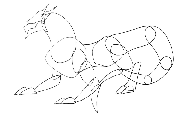 The sixth part of the dragon’s tail is attached to the fifth. 