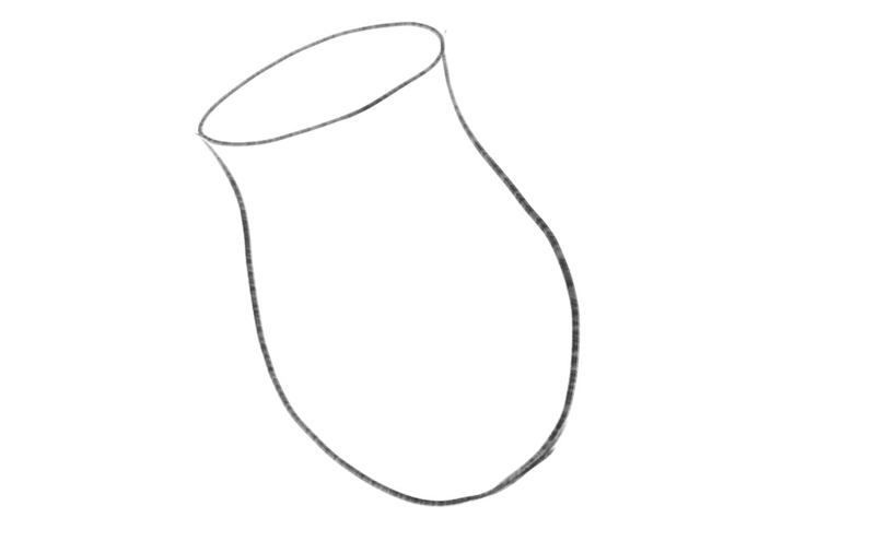 The core of the rose resembles a pot.