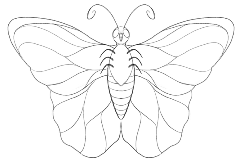 The antennae are bent into spiral-like shapes the ends. 