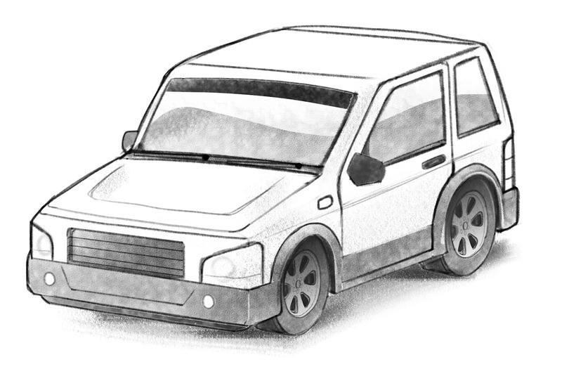 The car drawing is finished.