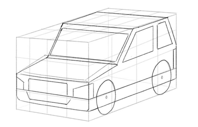Headlights are added to the car.