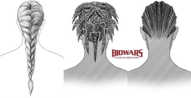 Image of Cornrows hairstyle drawing