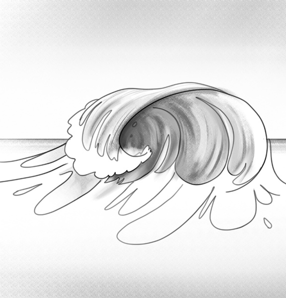 Finished wave drawing.