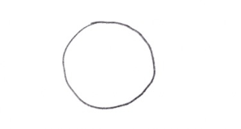 A drawing of a circle.