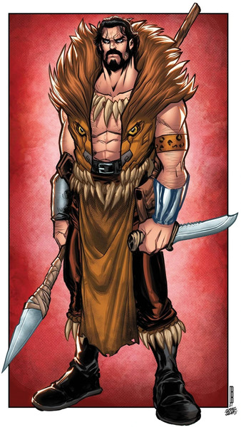 Kraven the Hunter holding weapons.​