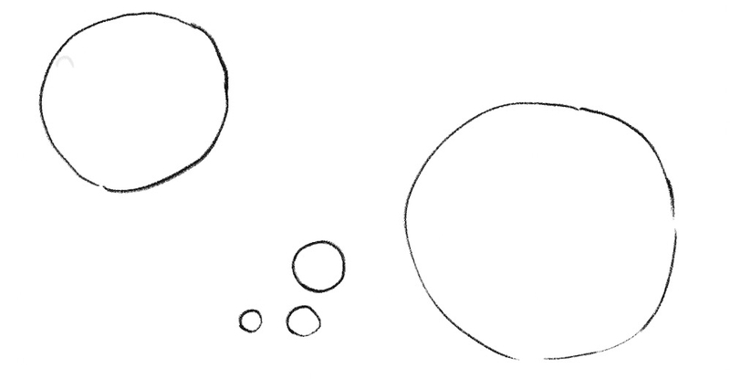 Arm outline drawn using three circles.​