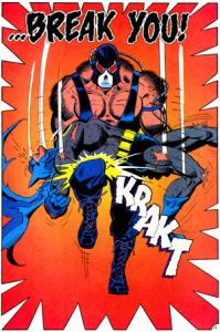 Supervillain Bane breaks superhero Batman