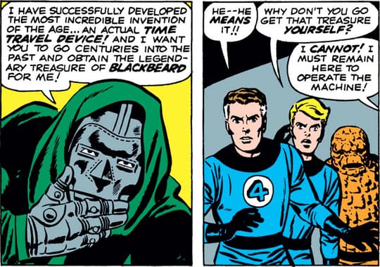 A scene from a comic book about Dr. Doom.