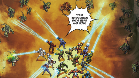 Good bacteria vs bad bacteria battle — an excerpt from a Biowars comic