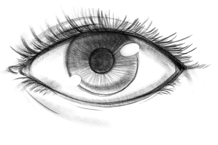 Finished eye drawing. Image used in the “How To Draw Eyes: A Step-By-Step Visual Guide” blog post.​