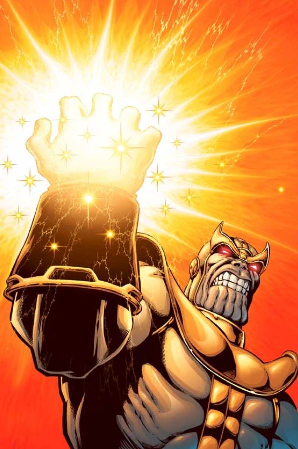Infinity Gauntlet is Thanos’ weapon that grants him unparalleled power. Image used in the Darkseid Vs. Thanos blog post.