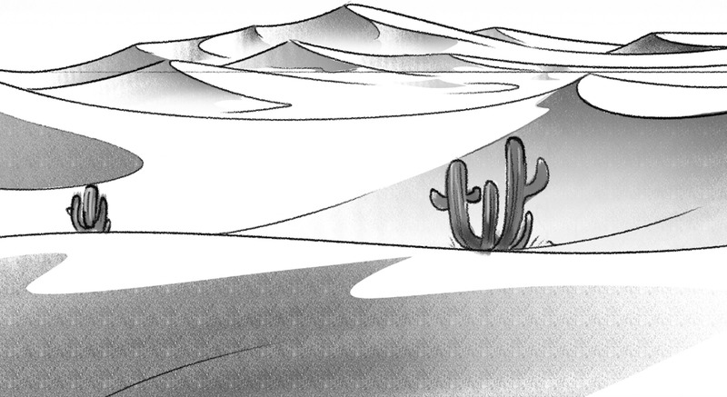 Finished desert drawing.​