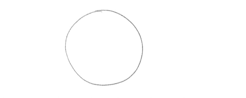 A medium-sized circle in the middle of the paper.​