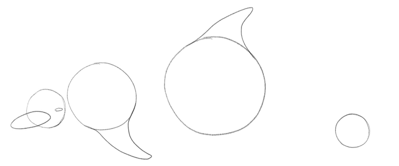 Two fins are added to the two circles.​
