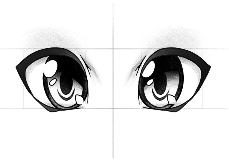 Shaded big anime eyes. ​