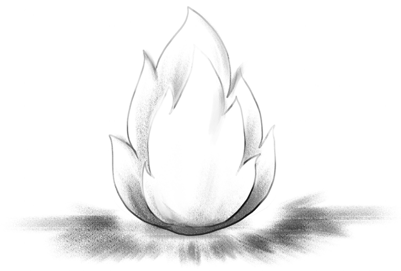 Finished fire drawing.​