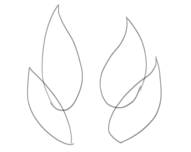 Outline of four flames.​