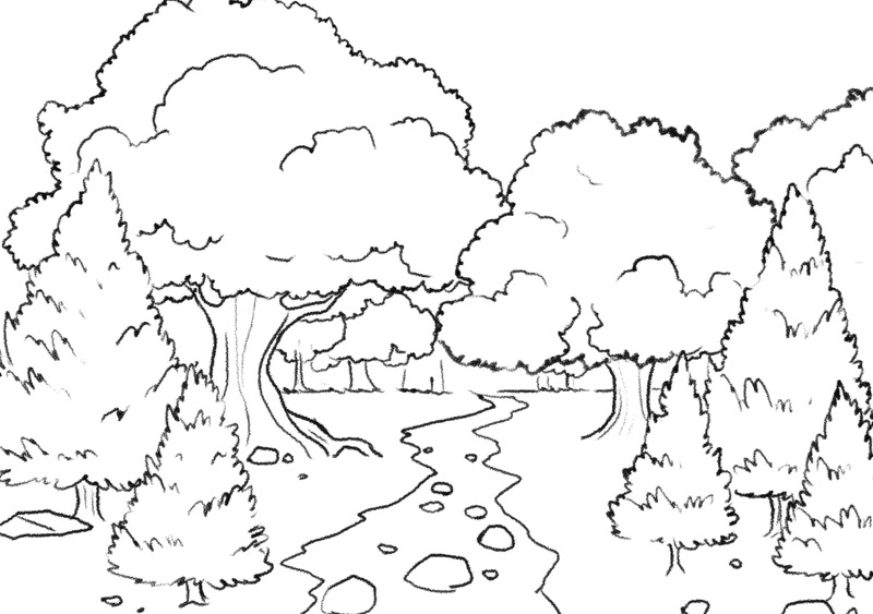 Trees drawn in the background.​