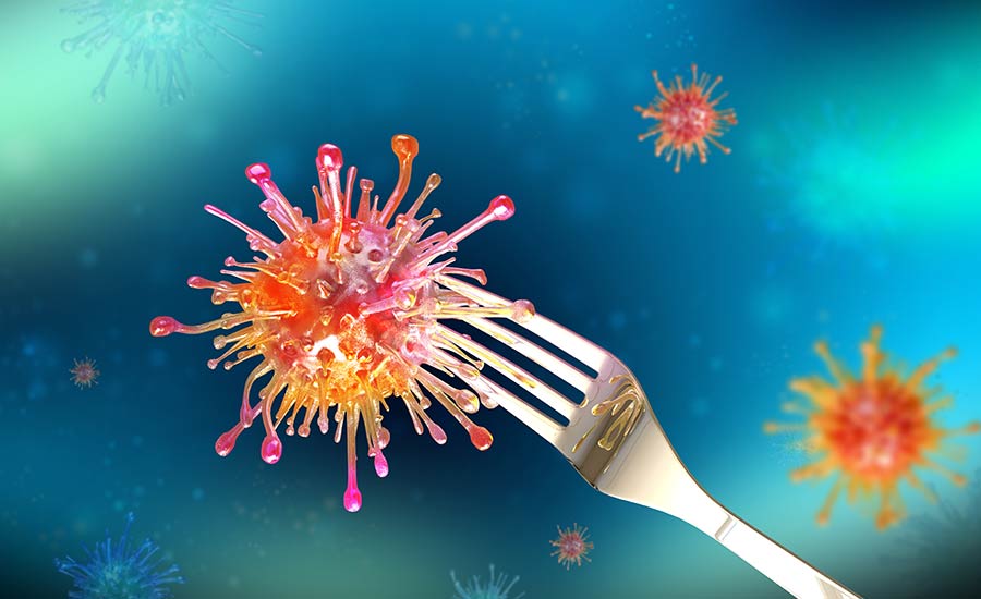 Stock image illustrating a foodborne infection.