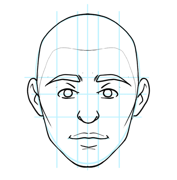 Adding hair is the final step when learning how to draw a face.