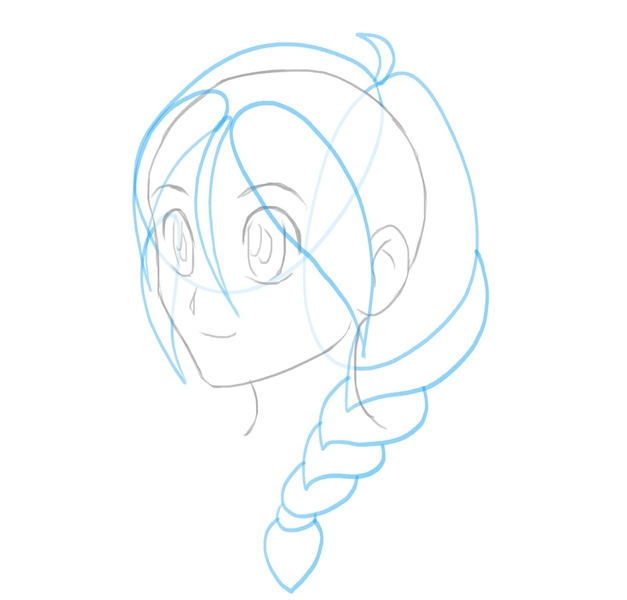 The finished hair outline.​