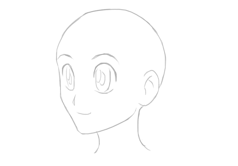 Anime Head Base With Hair