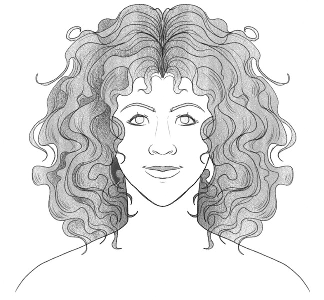 Girl with a shaded wavy hair.​
