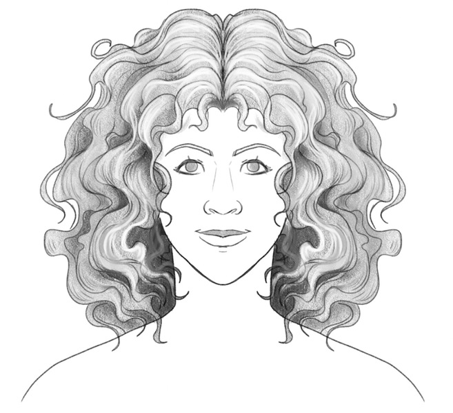 Girl with a more thoroughly shaded wavy hair.​