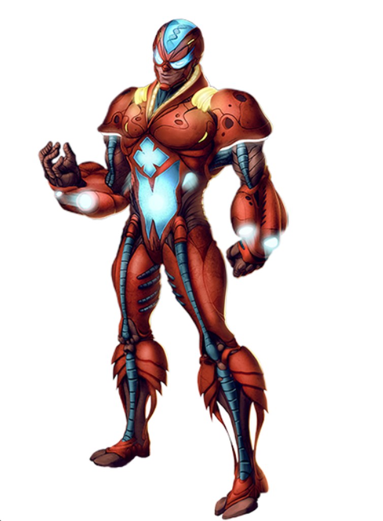 Humron is a B-Cell and Blastor’s second-in-command. His mask and armor are the color of blood, with contrasting light blue elements.