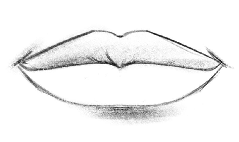 A photo showing the finished mouth drawing. Image used in the “Mouth Drawing In 5 Steps For Beginners (Video Tutorial)” blog post.​