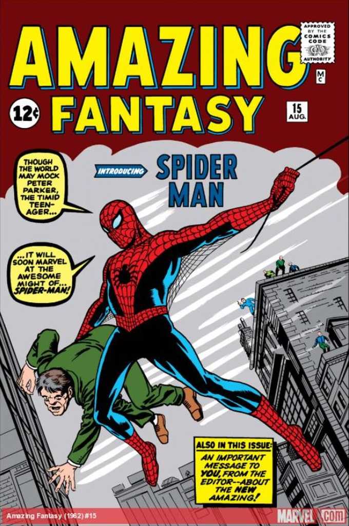 The first Spider-Man comic is Amazing Fantasy #15 published in August 1962.
