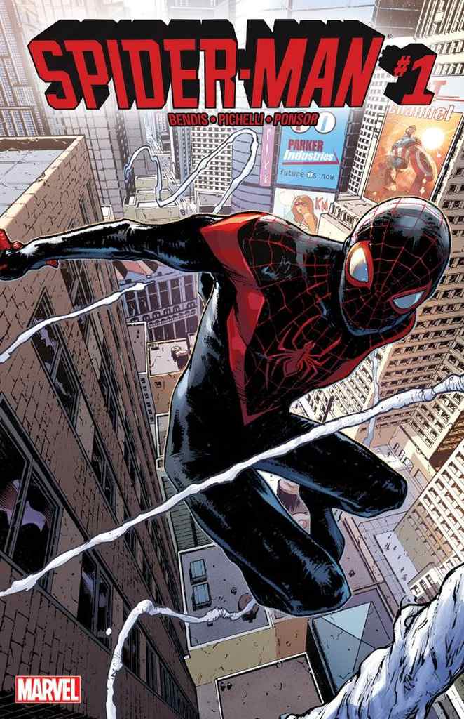 Spider-Man 2016 shows how Miles Morales, the new Spider-Man, navigates the post-Secret Wars world. Peter Parker is depicted as an ordinary human.