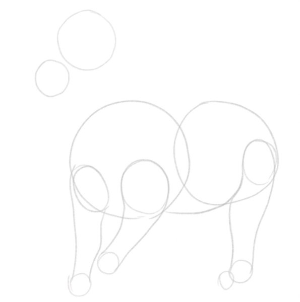 The unicorn’s legs are outlined.​