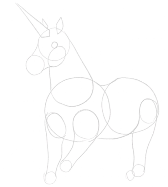 The unicorn’s neck is outlined.​
