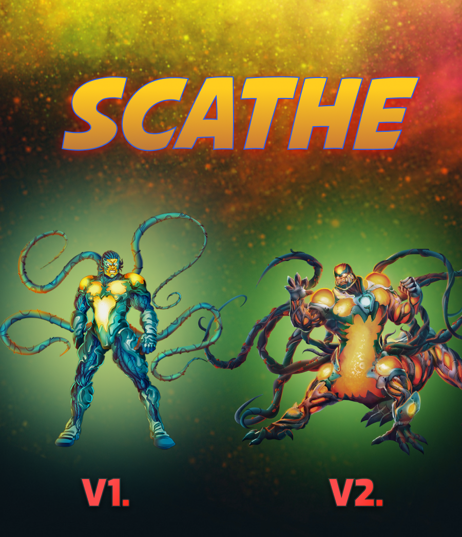 Old and new version of Scathe.