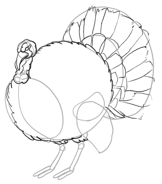 Details added to the rest of the turkey’s tail.​