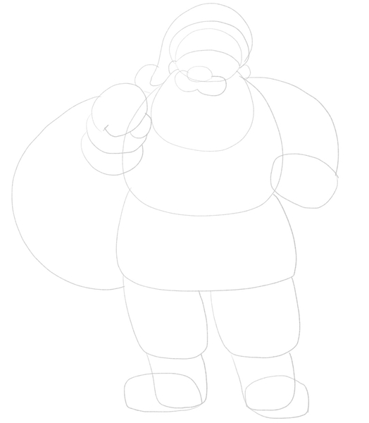 Finished outline of Santa Claus’ hat.​